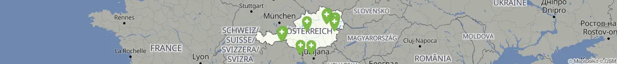 Kartenansicht für Alle geöffneten Apotheken und Notdienste in Österreich